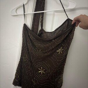 BEADED SCARF TOP